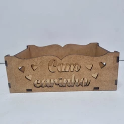 10 Bandeja P Mini com carinho (coração) cesta, caixa Presente Lembrança e decoração - MDF cru medida 15x10x5