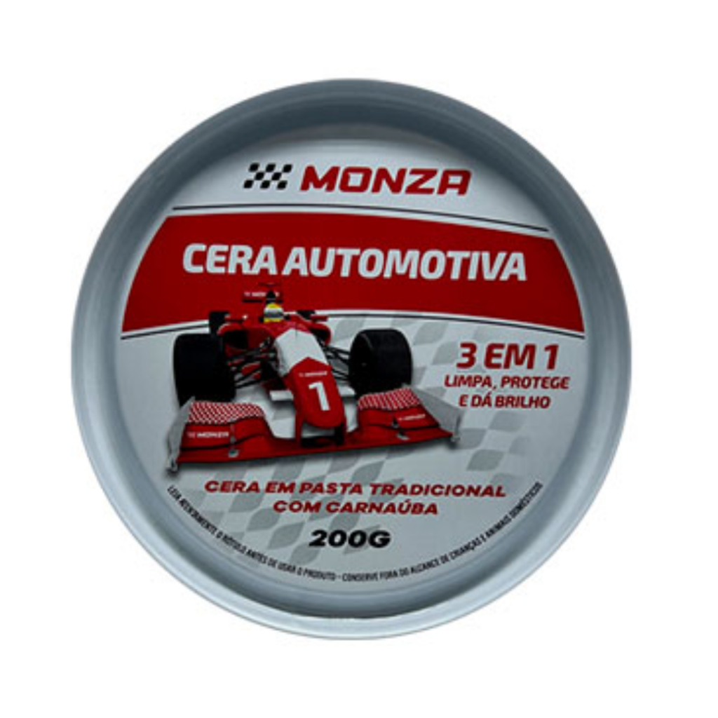 CERA AUTOMOTIVA MONZA 200G 3 EM 1 LIMPA,PROTEGE E DÁ BRILHO