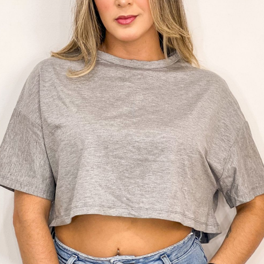 Blusa Cropped Feminina curta em Oferta na Shopee