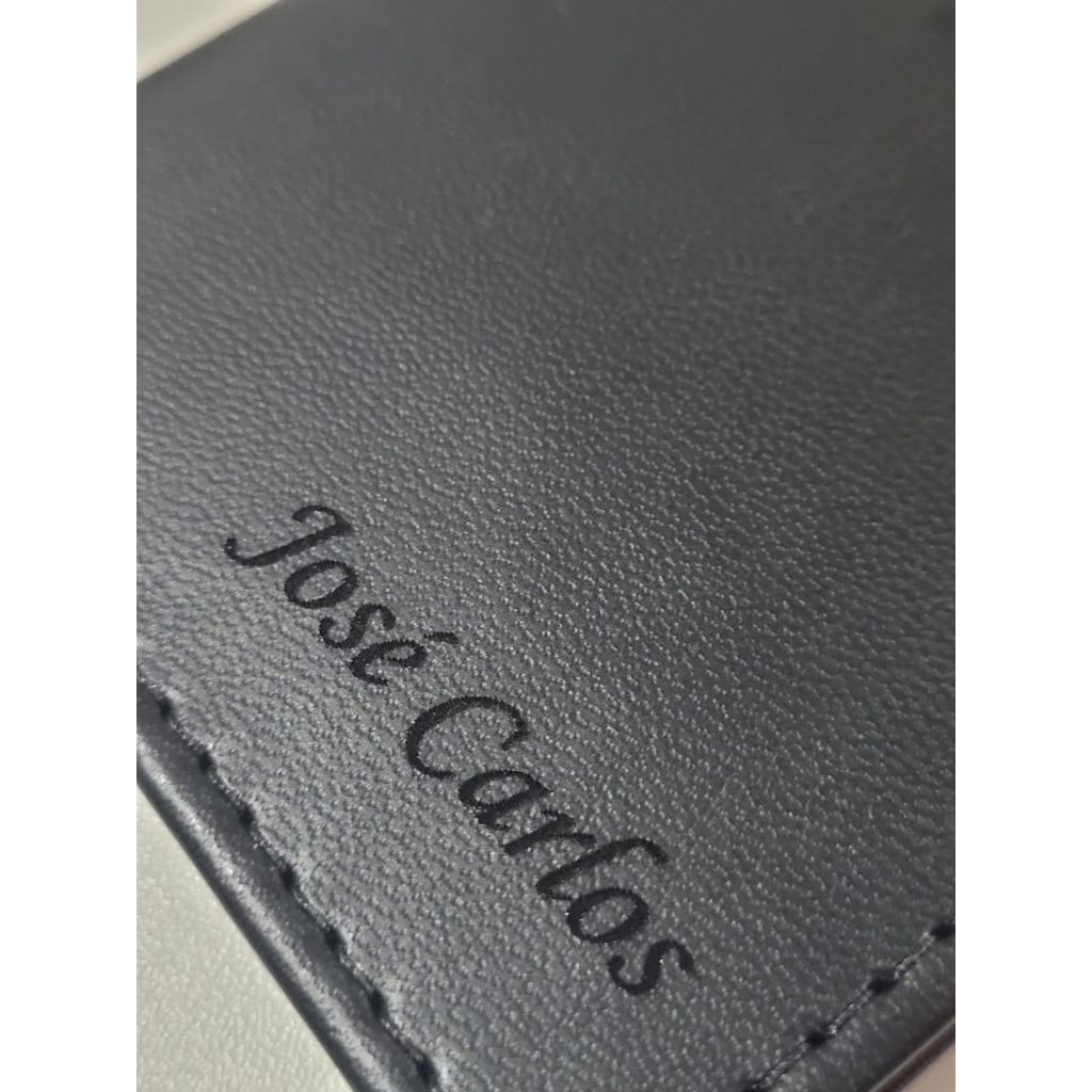 Carteira PERSONALIZADA Slim Couro Porta Cartões RG Logo Nome Iniciais em Oferta na Shopee