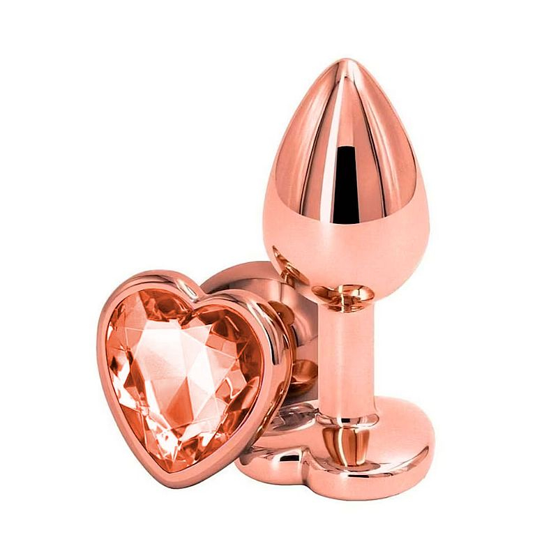 Plug Anal G Tamanho Grande Cor Rose em Formato Coração com Aço Inoxidável e Joia na Base em Oferta na Shopee