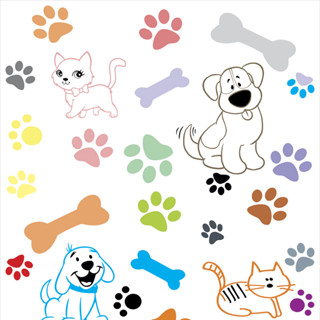 Papel De Parede Adesivo Patas Gato Cachorro Pet