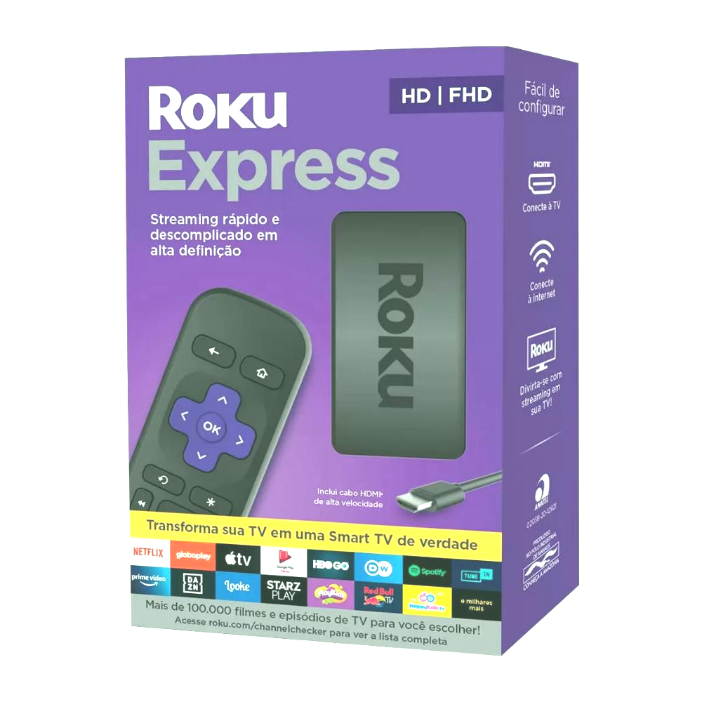 Roku Express - Dispositivo Streaming Player, Full HD, HDMI, Conversor Smart TV, com Controle Remoto