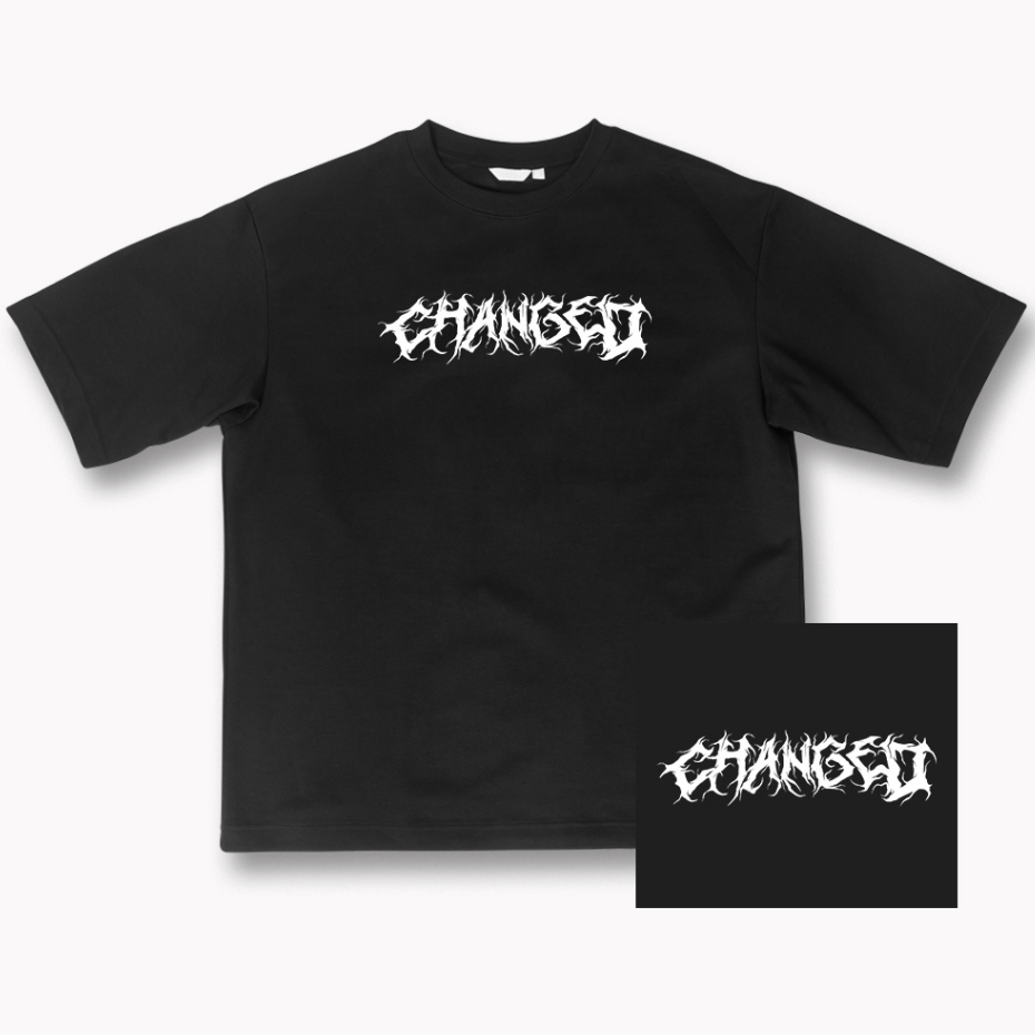 Camiseta OVERSIZED estampada blusa camisa Streetwear em algodão 30.1 modelo Changed PRETA Premium OVERSIZED