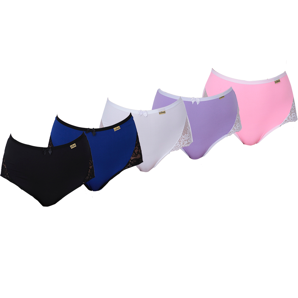 KIT 5 Calçola Isabel Microfibra com renda Cós Alto - Women Clothes