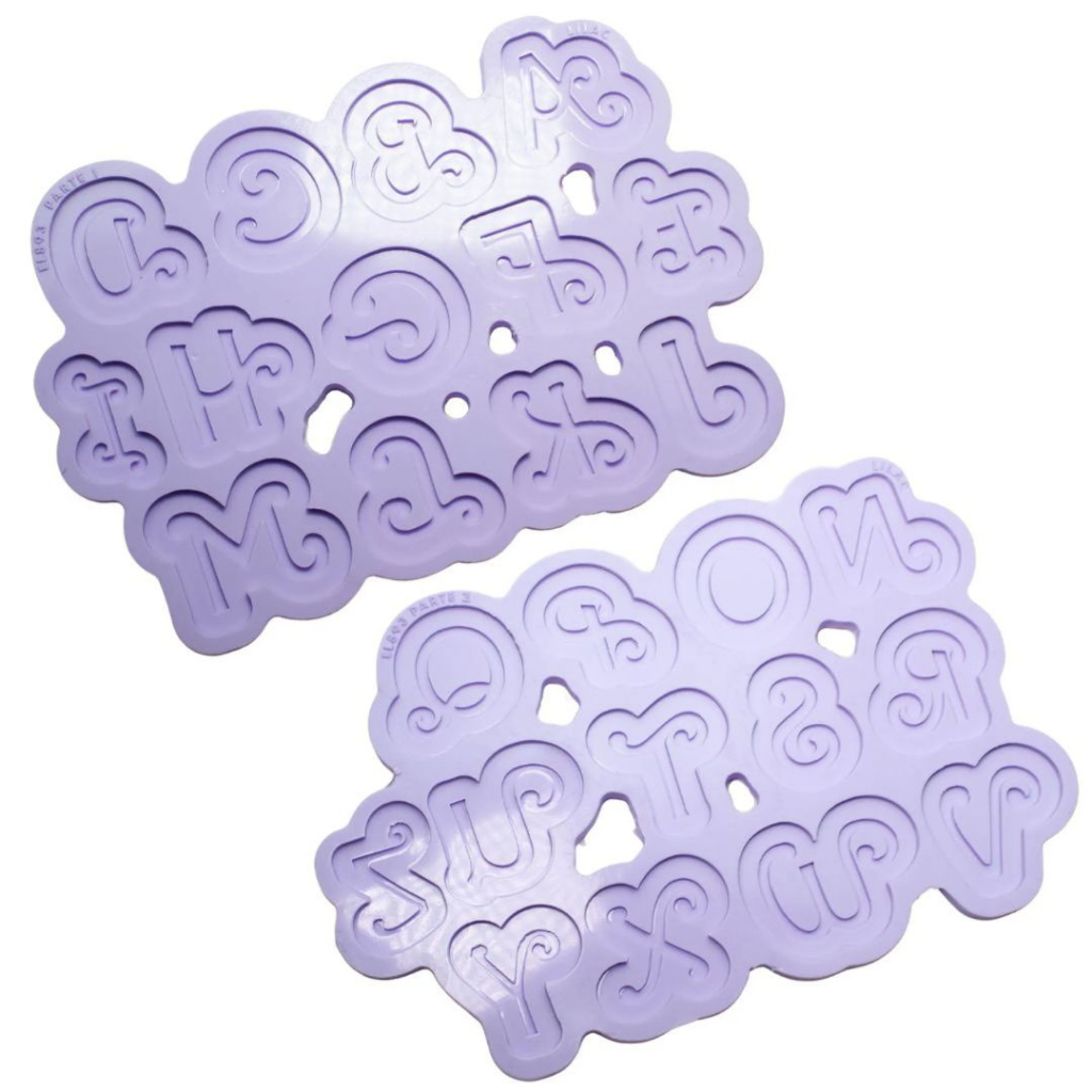 Molde de Silicone para Resina Alfabeto Bonequinha - 26 cavidades (4 cm)