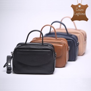 Bolsa Baú De Couro Legítimo Com Alça De Mão e Transversal Destacável/Removível - Alta Qualidade