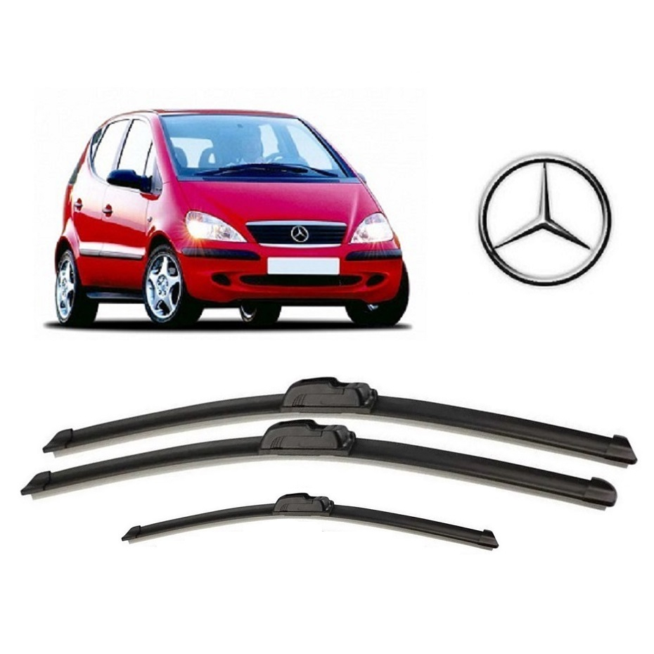 Kit 3 Palhetas Limpador de Parabrisa Dianteiro + Traseiro Mitsubishi Classe A