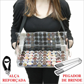 Expositor Caixa Acrílico 50 Brigadeiros Nº5 Com Alça E Tampa