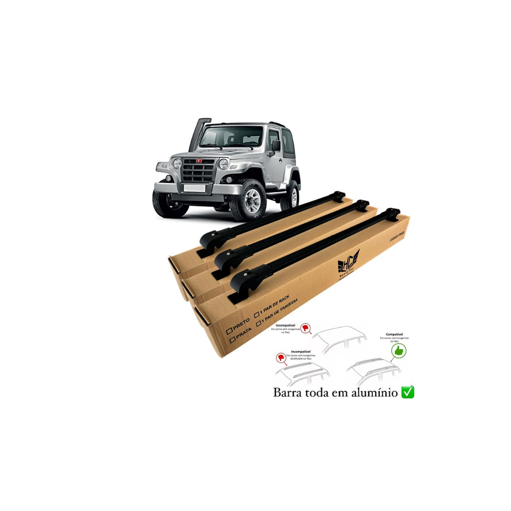 Rack Travessa Troller T4 2010 A 2016 3 Barras Bagageiro Slim Barra Alumínio