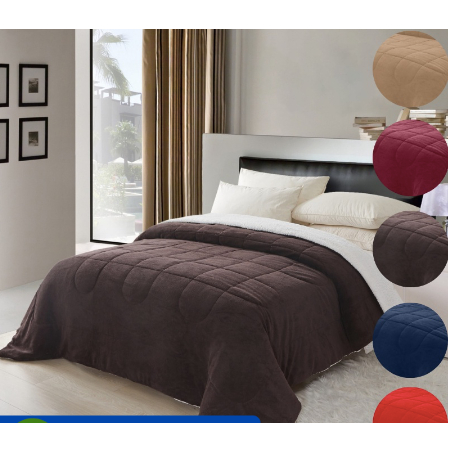 Coberdrom Edredom Pele De Carneiro Casal Queen Sherpa DuplaFace Diversas Cores Disponíveis Promoçao