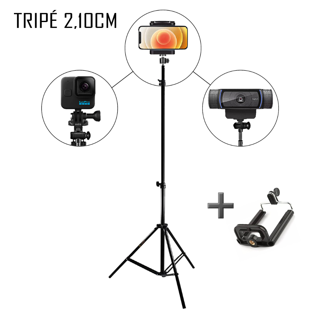 Tripé Universal Webcam Câmera Para Vídeo Aula Live Stream-nf