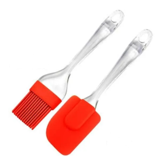 Kit Espatula + Pincel De Silicone Para Untar Alimentos
