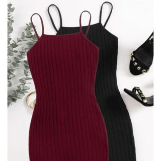 Kit C/2 Vestido Midi Canelado  Preto/Bordô Tamanho - P,M,G,GG Envio Direto da Fabrica em Oferta na Shopee