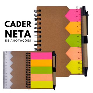 Bloco De Anotações Tipo Caderno Caderneta Ecológico Com Caneta Ecológica