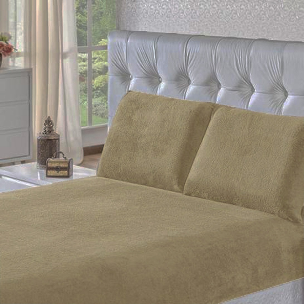 Kit Jogo De Lençol Casal Padrão Plush Soft  3 Peças com elástico 100% quentinho em Oferta na Shopee