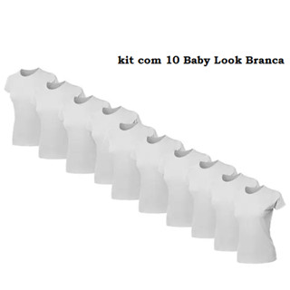 Kit 10 Camiseta Baby Look Branca Para Revenda