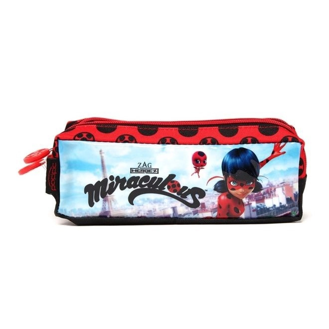 Estojo Infantil Escolar Ladybug Miraculos Pacific 2 Compartimentos