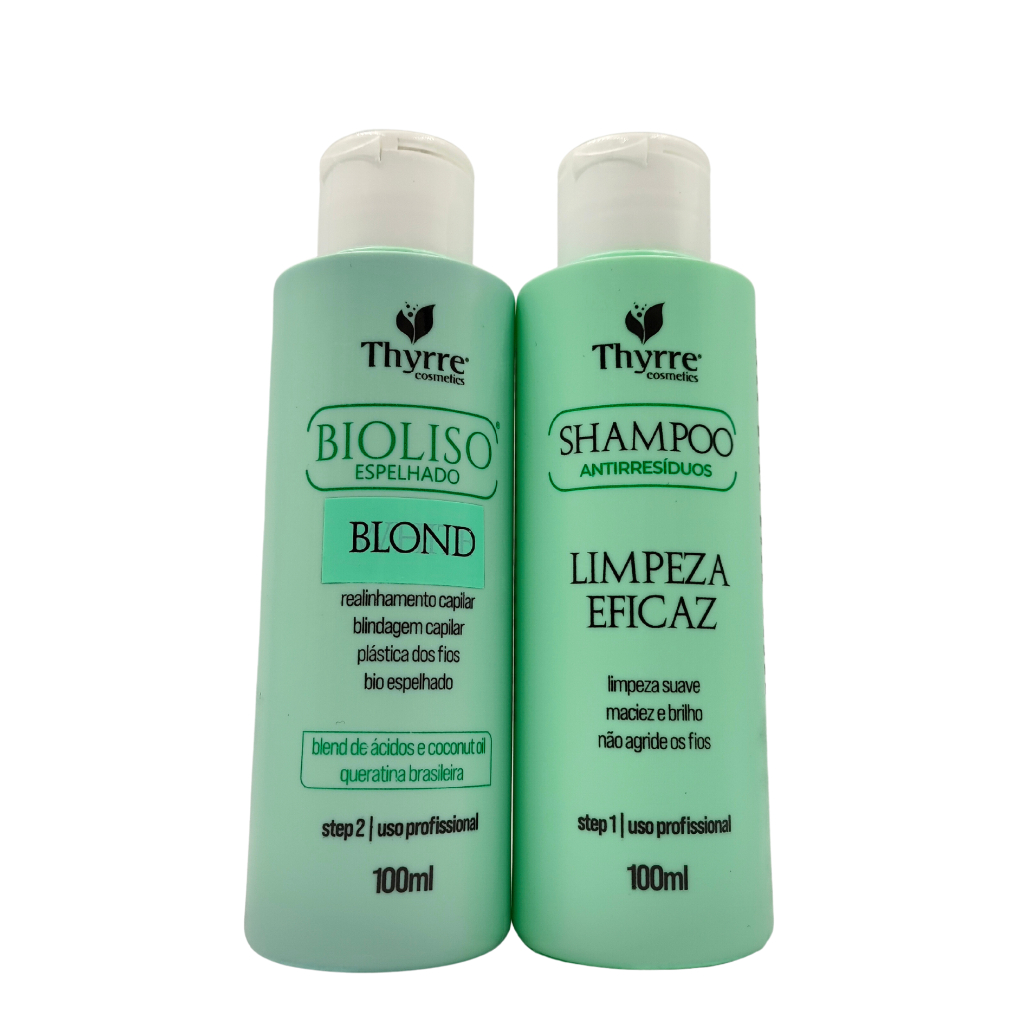 Kit Progressiva Semi-Definitiva Sem Formol Bioliso 100ml Thyrre Cosmetics Brilho Espelhado