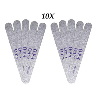 Kit 10 Lixas Reta Opi 100/180 Para Unhas Gel Vidro Porcelana