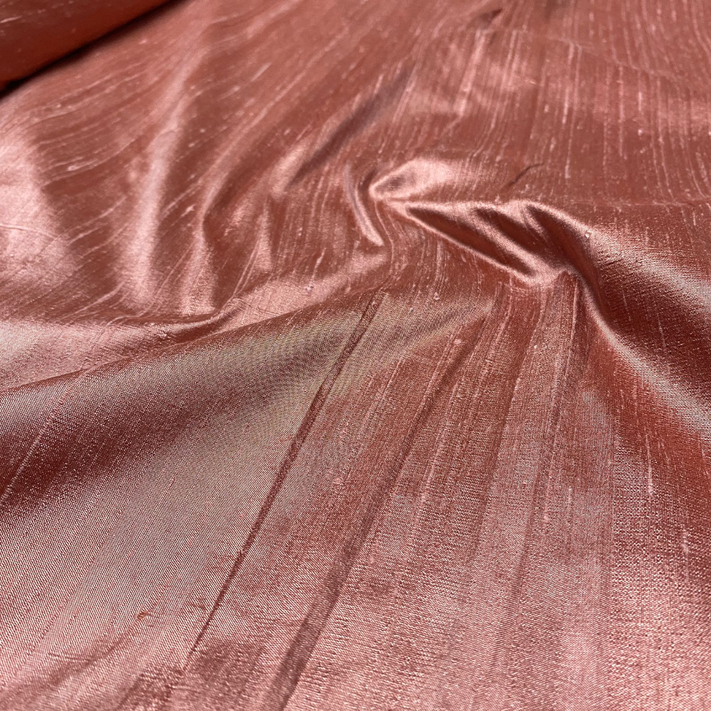 Tecido Seda 100% Pura 1,47m Terracota - Cor 27 - Para Roupas Camisas