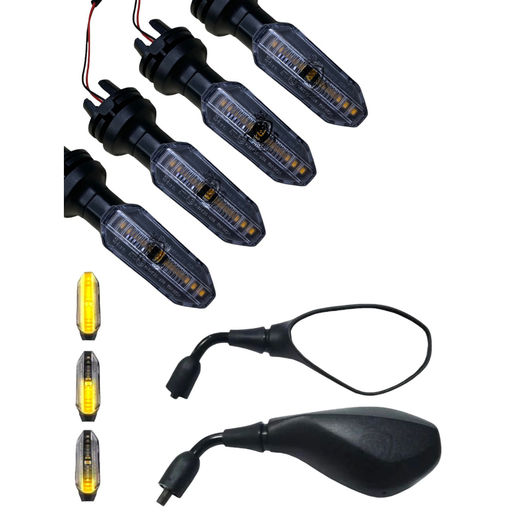 KIT 4 PISCA SETA LED CB 250 TWISTER SEQUENCIAL + RETROVISOR BMW F800