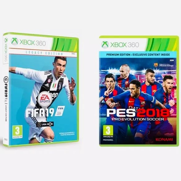 Kit Pes18 + Fifa19 X-360 Desbloqueado - Destravado
