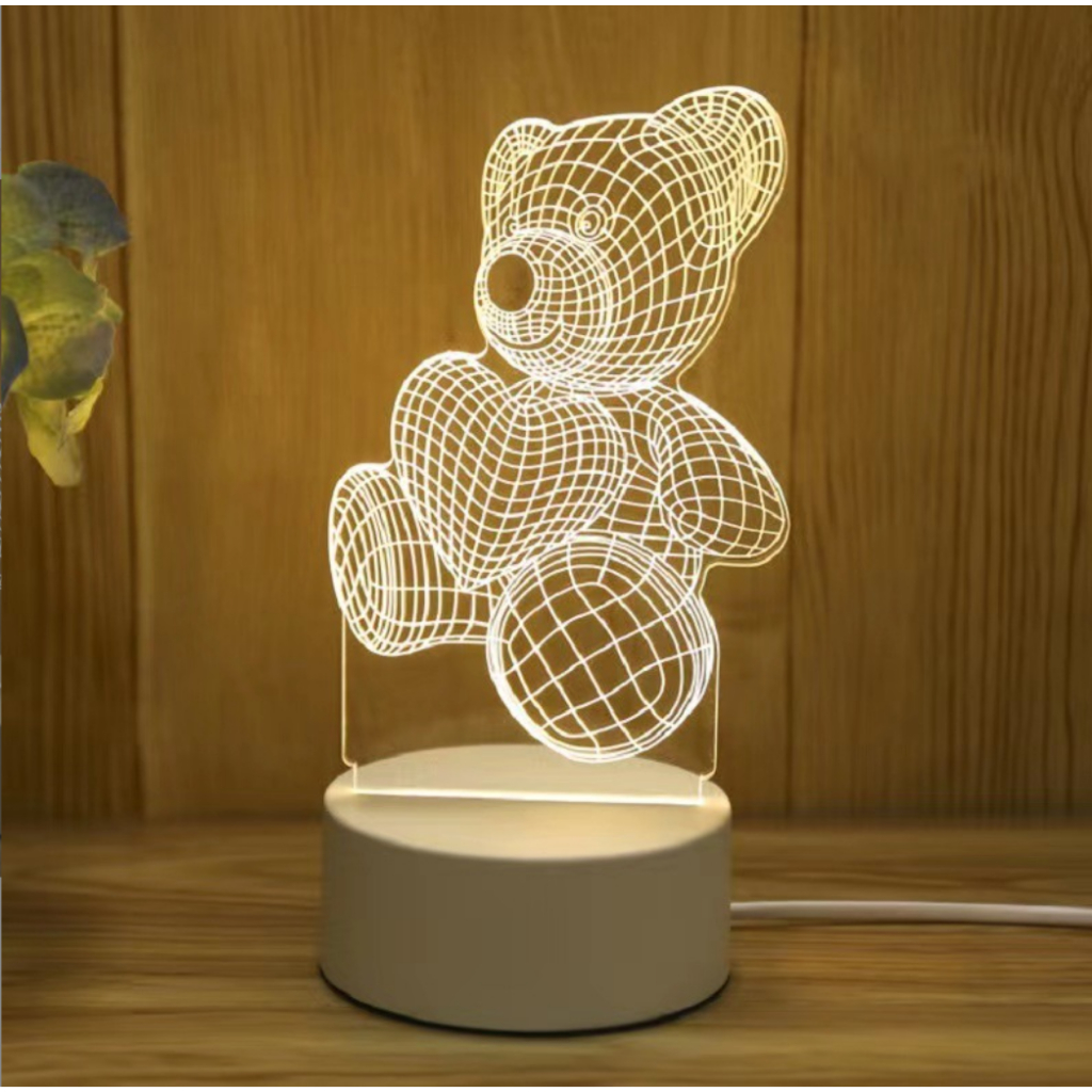 Luminária de Mesa de LED 3D Criativa Luz Noturna Decorativa
