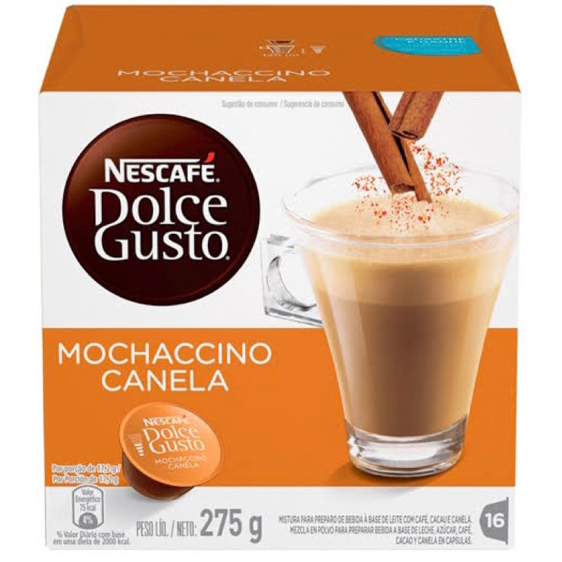 DOLCE GUSTO 10 Cápsulas de Café Dolce Gusto NESCAU 10 Unidades - Mochaccino Canela Dolce Gusto 10 Cápsulas