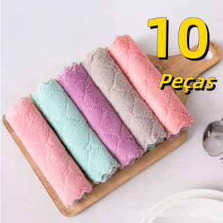 10 Peças Pano De Limpeza 25x15cm Alta Qualidade Pano Super Absorvente Microfibra Para Toalha De Limpeza Doméstica Limpar De Cozinha