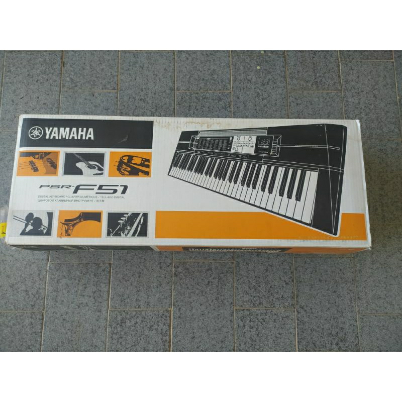 Kit Teclado Musical Yamaha Psr-f51 61 Teclas Suporte Base + Capa + Fonte Bivolt