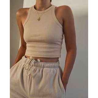 Blusa Regata Feminina Cropped Canelado Premium Outfit