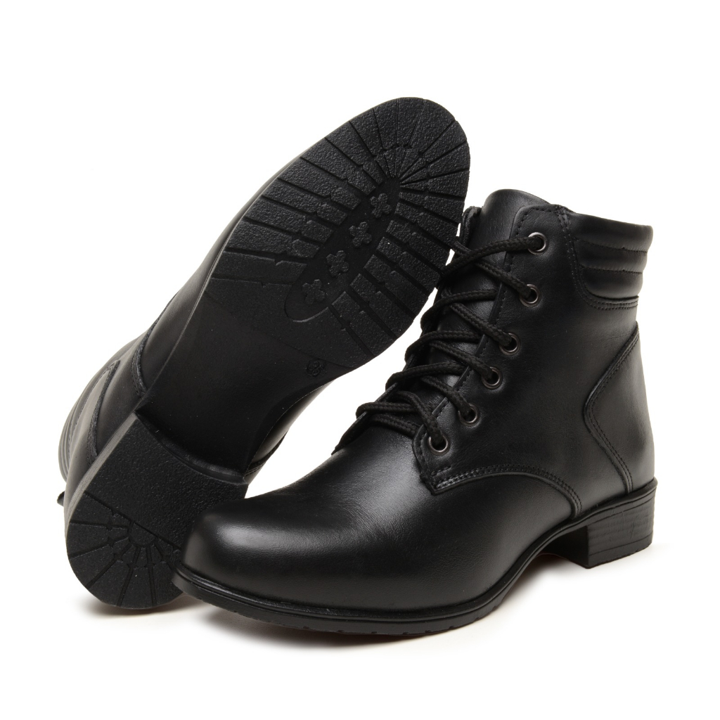 Bota Coturno de Couro Preta Feminina: Onde Comprar | BuscaProdutos