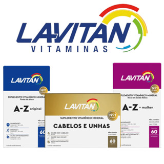 Kit Lavitan com 1 Lavitan Homem + 1 Lavitan Mulher e 1 Lavitam Cabelos e Unhas