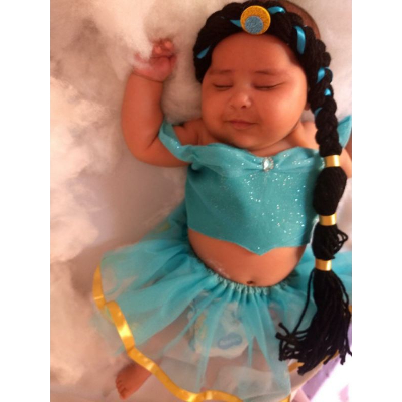 Fantasia infantil Jasmine com Tiara