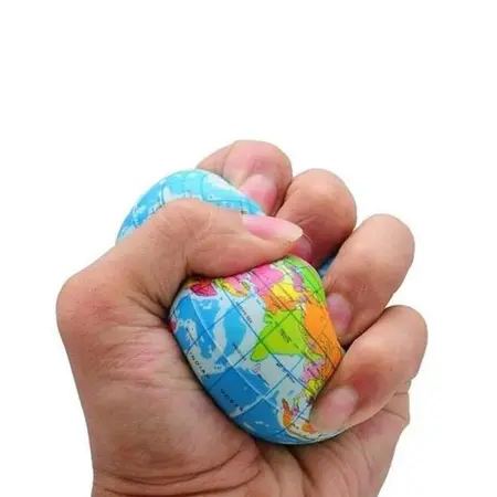 Kit 12 Bola Macia Fisioterapia Anti Stress Massagem Mapa Mundial Globo