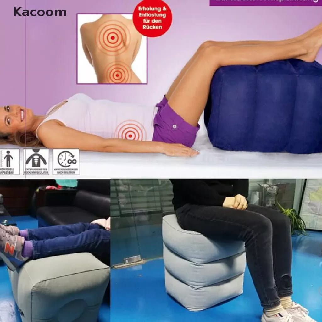 Apoio / Descanso Pés Inflável Viagem Escritório Carro Casa 3 Posições Azul Marinho ref: CG1618-2