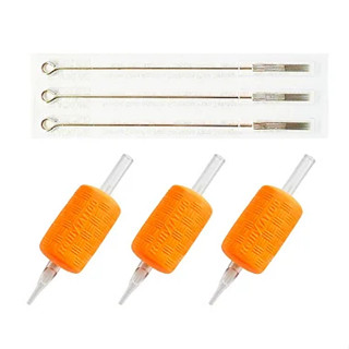 Kit 3 Biqueiras + 3 Agulhas Traço Pintura Tatuagem Tattoo
