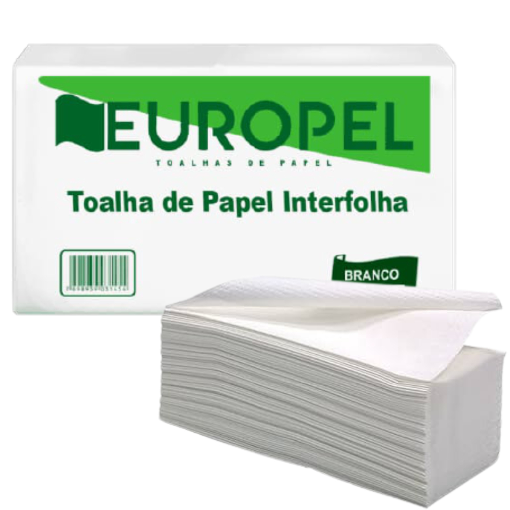 01 Pct Papel Toalha Interfolha Banheiro Secar As Mãos Refil Suporte Europel Branco Barato