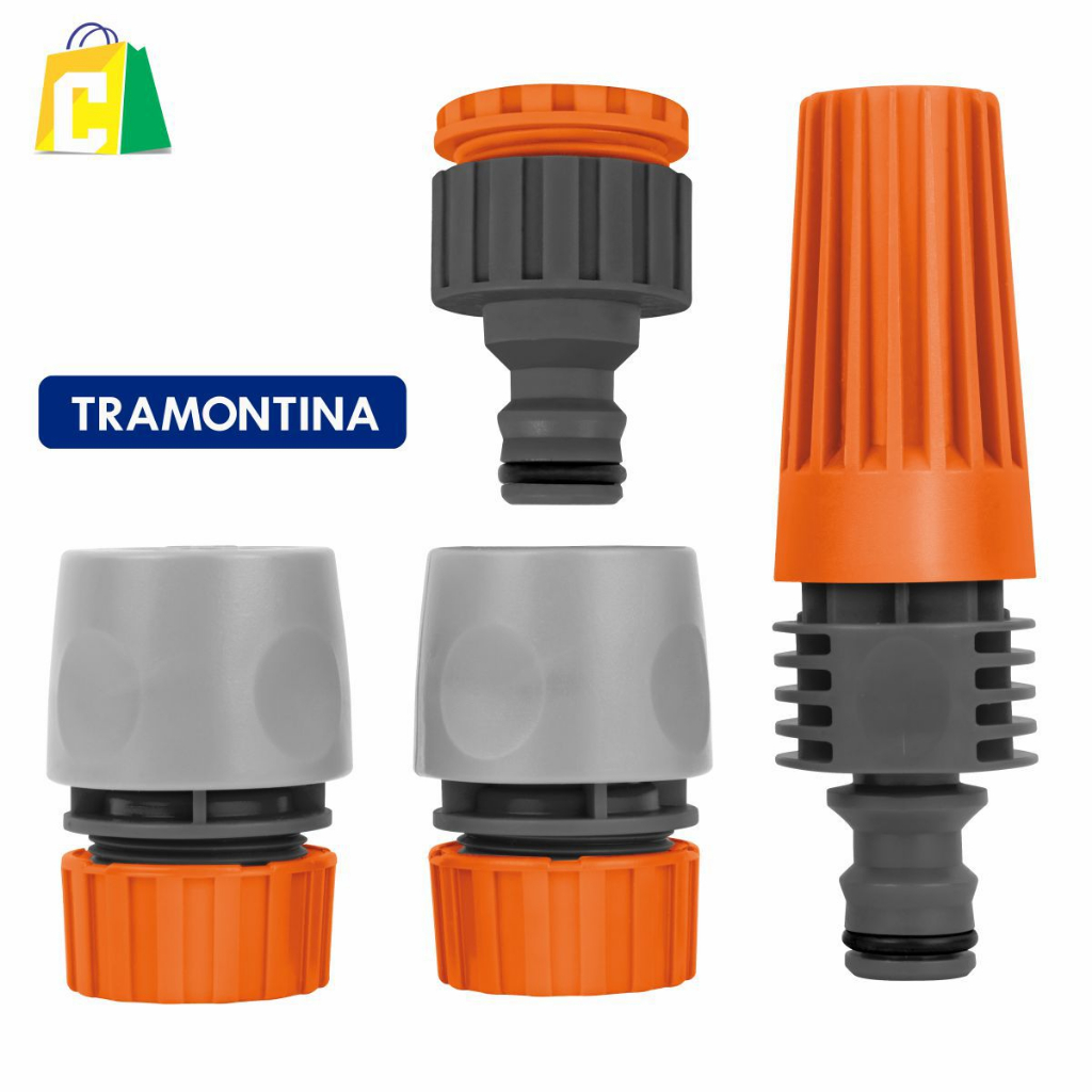 Conjunto Esguicho Regulável Kit Bico Engate Rápido 4 Peças Tramontina