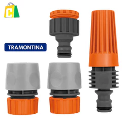 Conjunto Esguicho Regulável Kit Bico Engate Rápido 4 Peças Tramontina