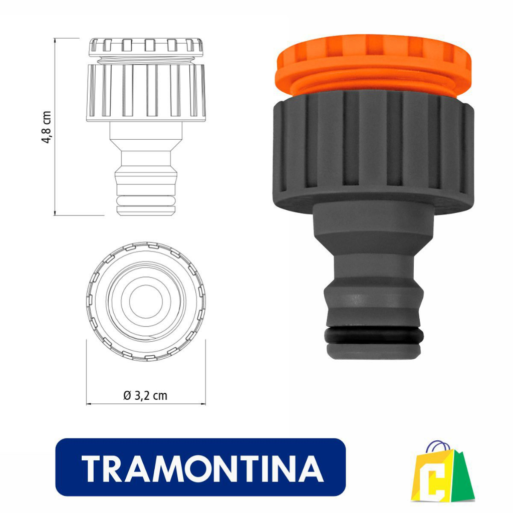 Adaptador Fêmea Rosca 3/4 Com Bucha De Redução 1/2 em Oferta na Shopee