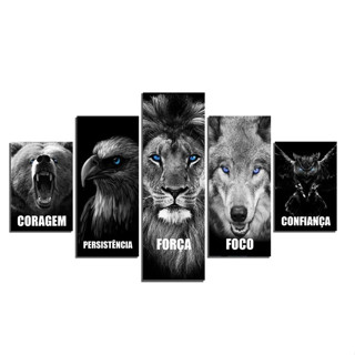 Quadros Decorativos Leão Tigre Aguia Motivacional Sala Quarto