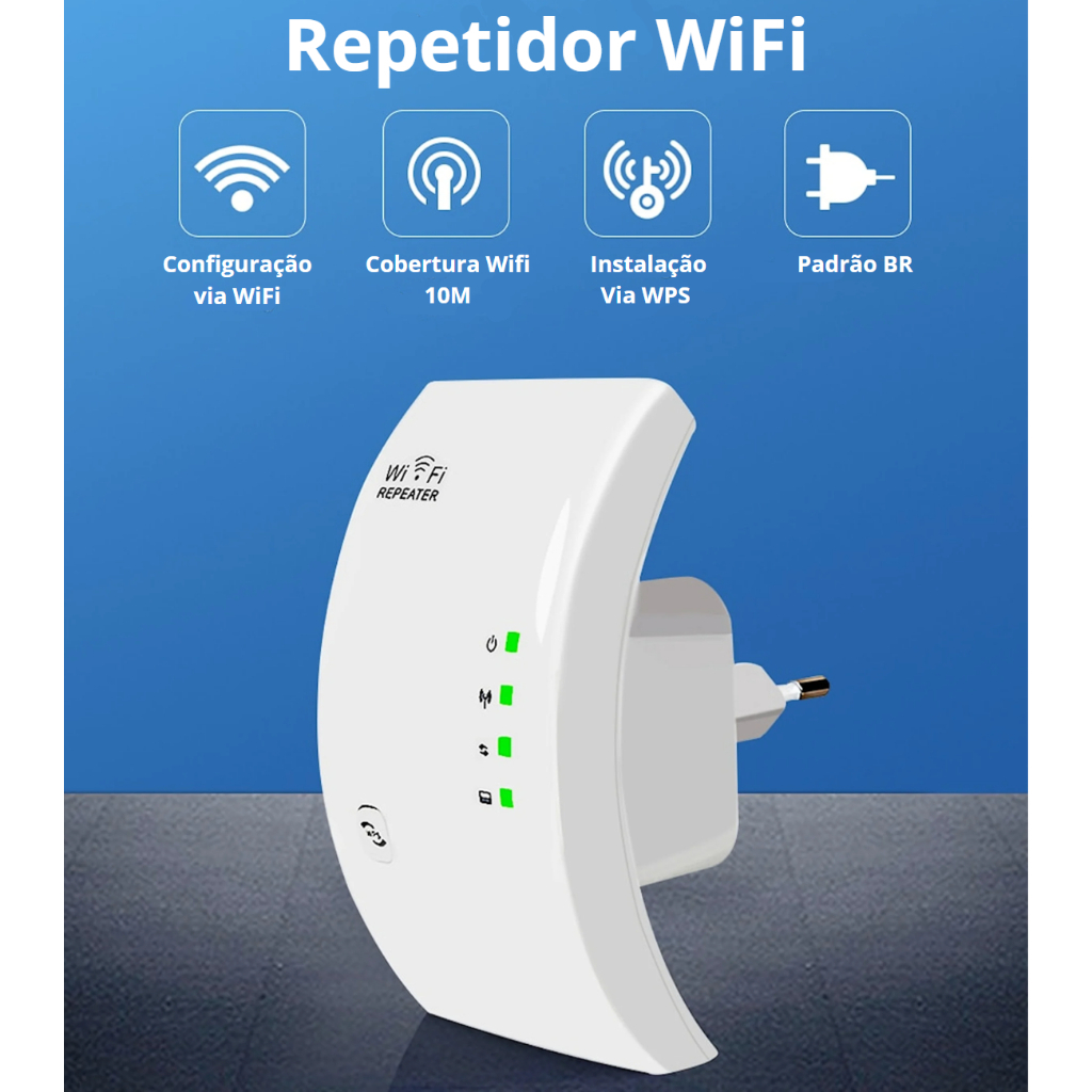 Repetidor De Sinal Wifi Amplificador Extensor De Sinal Wifi 2.4g Internet 300M