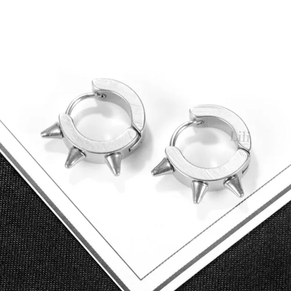 Brinco Spyke spikes Masculinas Prata  argola articulada antialérgico Argola Em Aço Inox em Oferta na Shopee