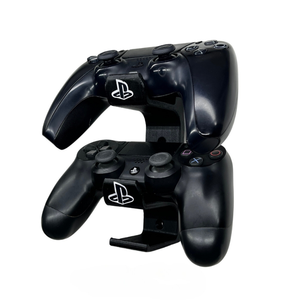 Suporte Apoio De Mesa Para 2 Controles Compatível Com  Playstation, Ps3, Ps4, Ps5, Dualsense, Nintendo e Xbox One -Vertical