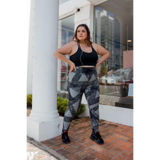 CALÇA LEGGING SUPLEX ESTAMPADAS PLUS SIZE ACADEMIA