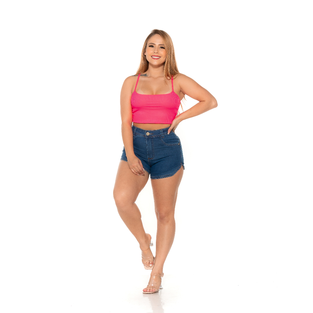 Top Alcinha Rosa Pink Canelado — imagem 2 de 2