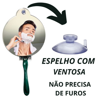 Espelho para Box em Acrilico com Ventosa Barbear e maquiar em Oferta na Shopee