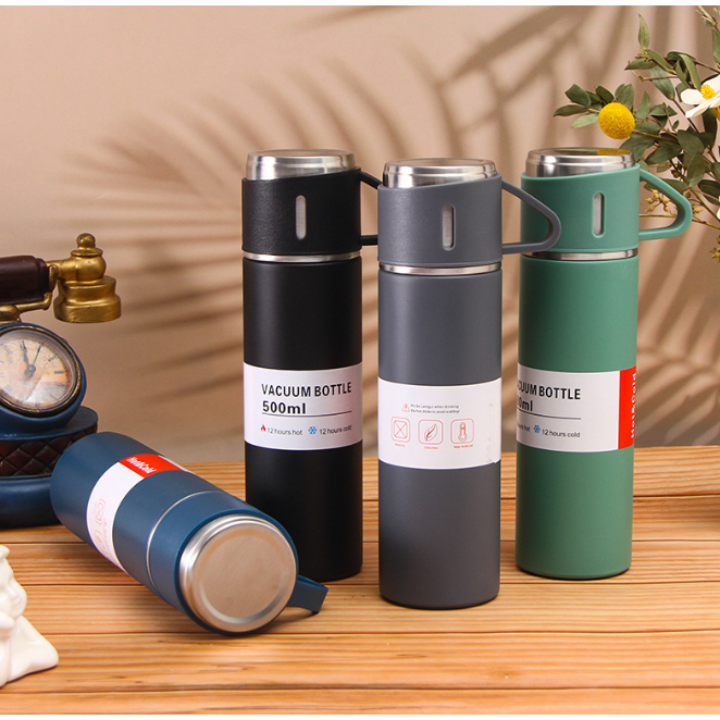 Garrafa Termica Inox 500ml Agua ou Cafe Com tampa Copinho Academia Escolar em Oferta na Shopee